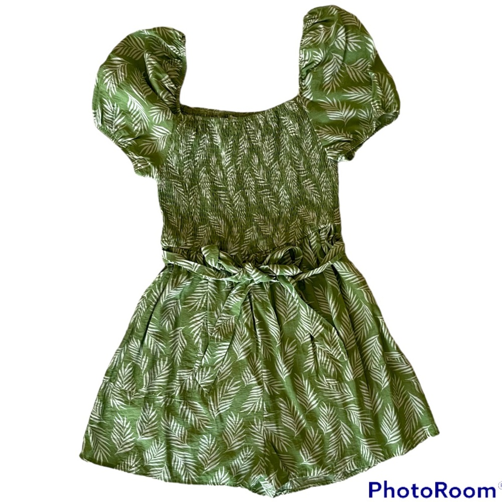 Daisy May Green Shorts Romper. Medium